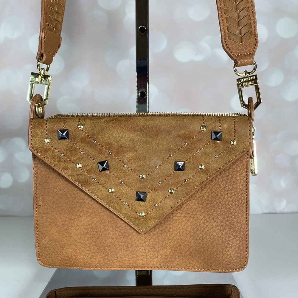 STEVE MADDEN Tan Faux Leather Studded Crossbody - Picture 2 of 11